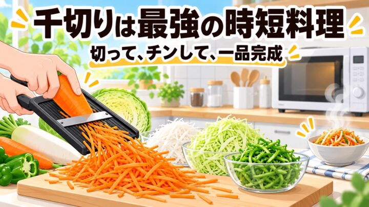 千切りは最強の時短料理。切って、チンして、一品完成
